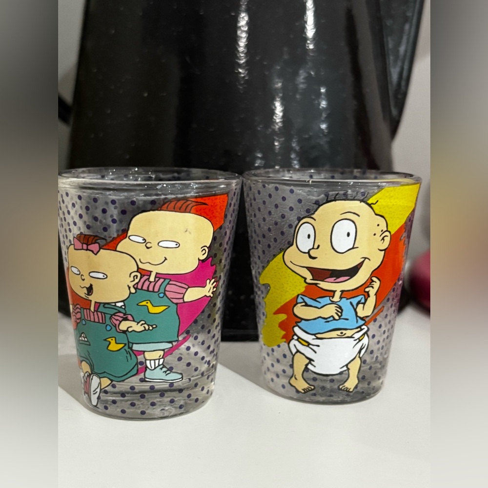 2 Rugrats Colorful Cartoon Shot Glass Set from 2017